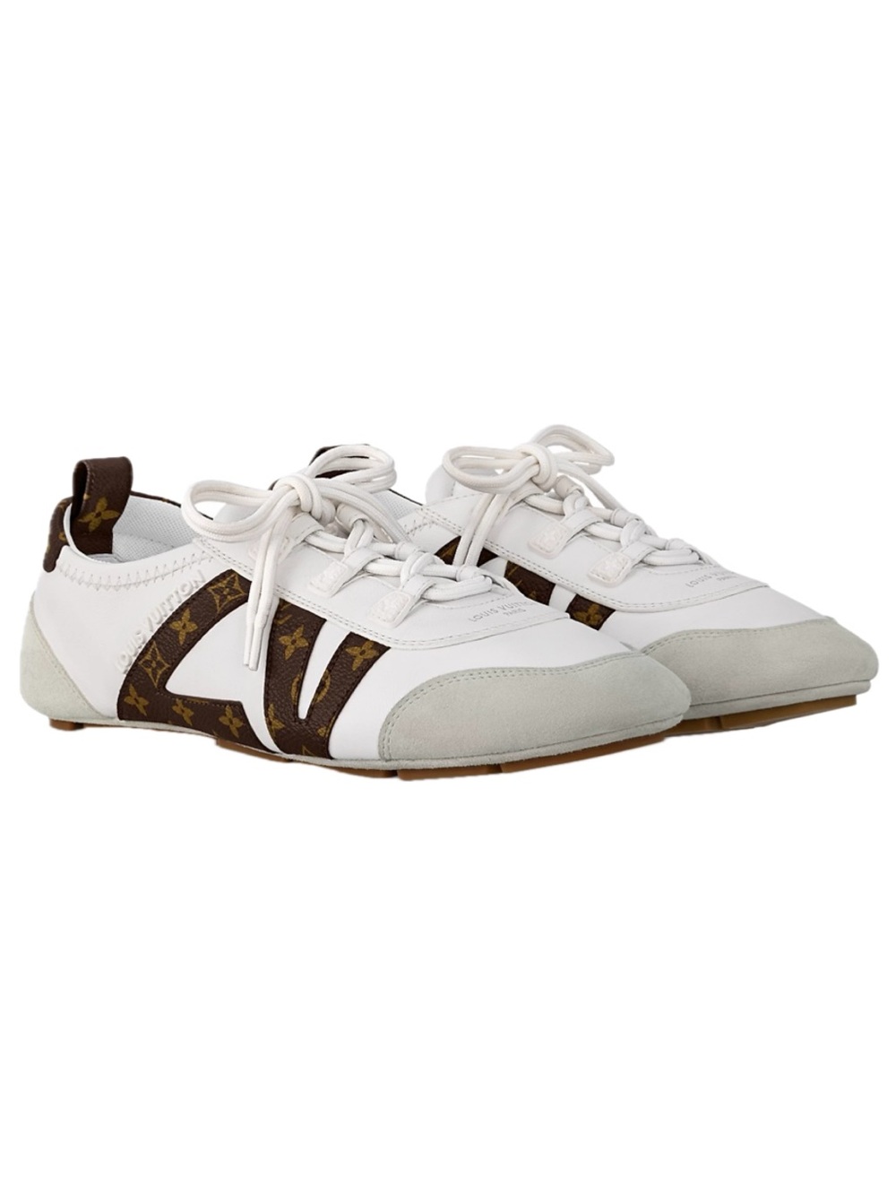 Louis Vuitton 💯 Sneakerina LV Monogram Sneakers White 37 7 Box - Picture 1 of 13